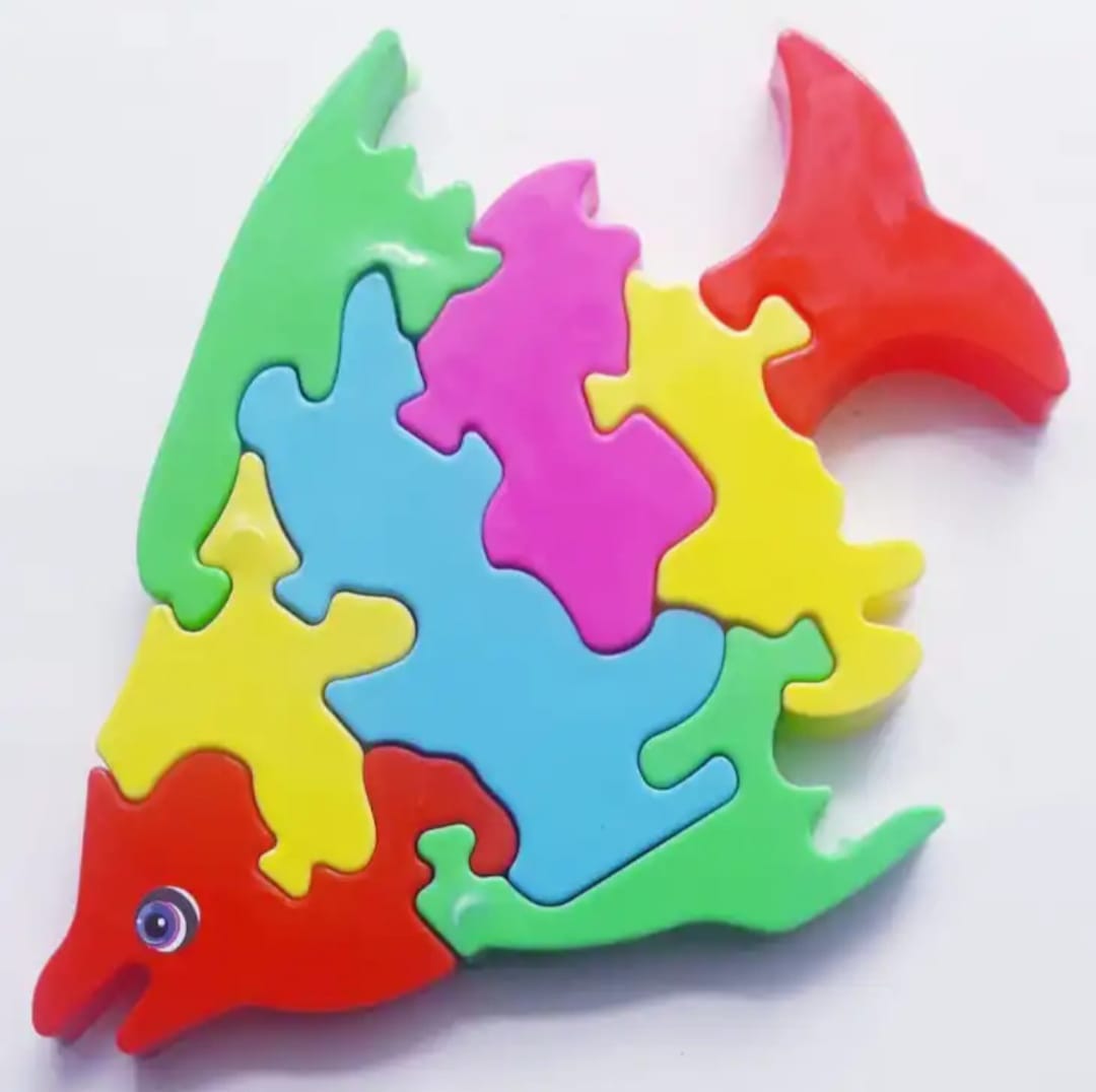 Plastic Puzzle for Kids and Preschool Children, PLastic Animal Puzzle Fish