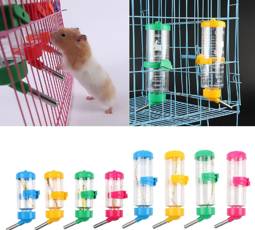 125ml Small Pet Water Bottle ├ó┬Ç┬ô Leak-Proof Drinking Dispenser with Stainless Steel Nozzle for Hamsters, Guinea Pigs,